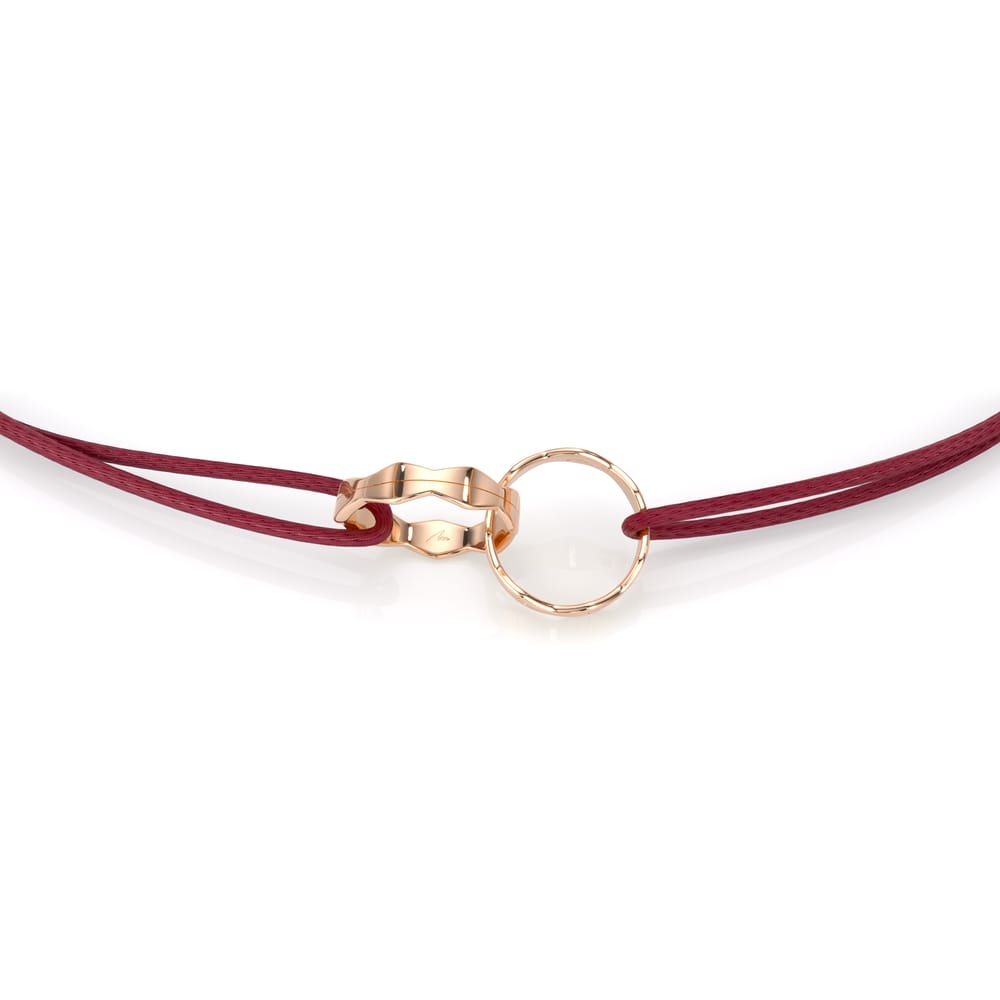 Bratara pe snur Twin Infinity, din aur roz 14 KT