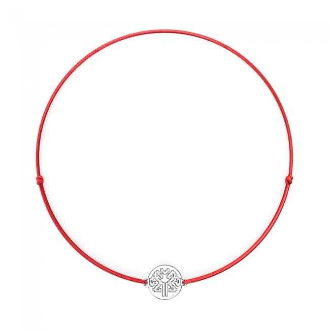 14 KT white gold Tree of Life bracelet on string