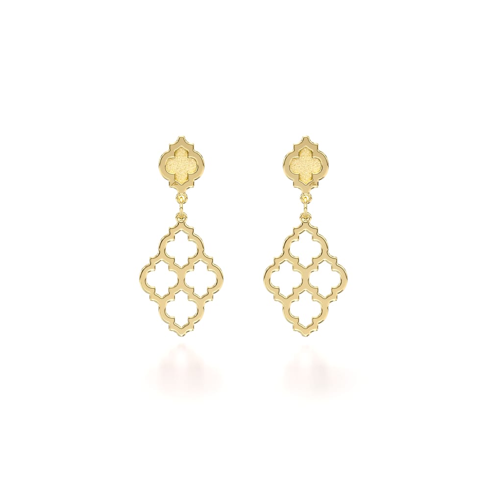 Cercei Sahar, din aur galben 14 KT