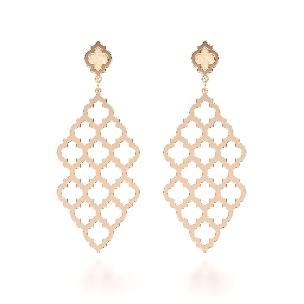 Cercei Yasmina M, din aur roz 14 KT