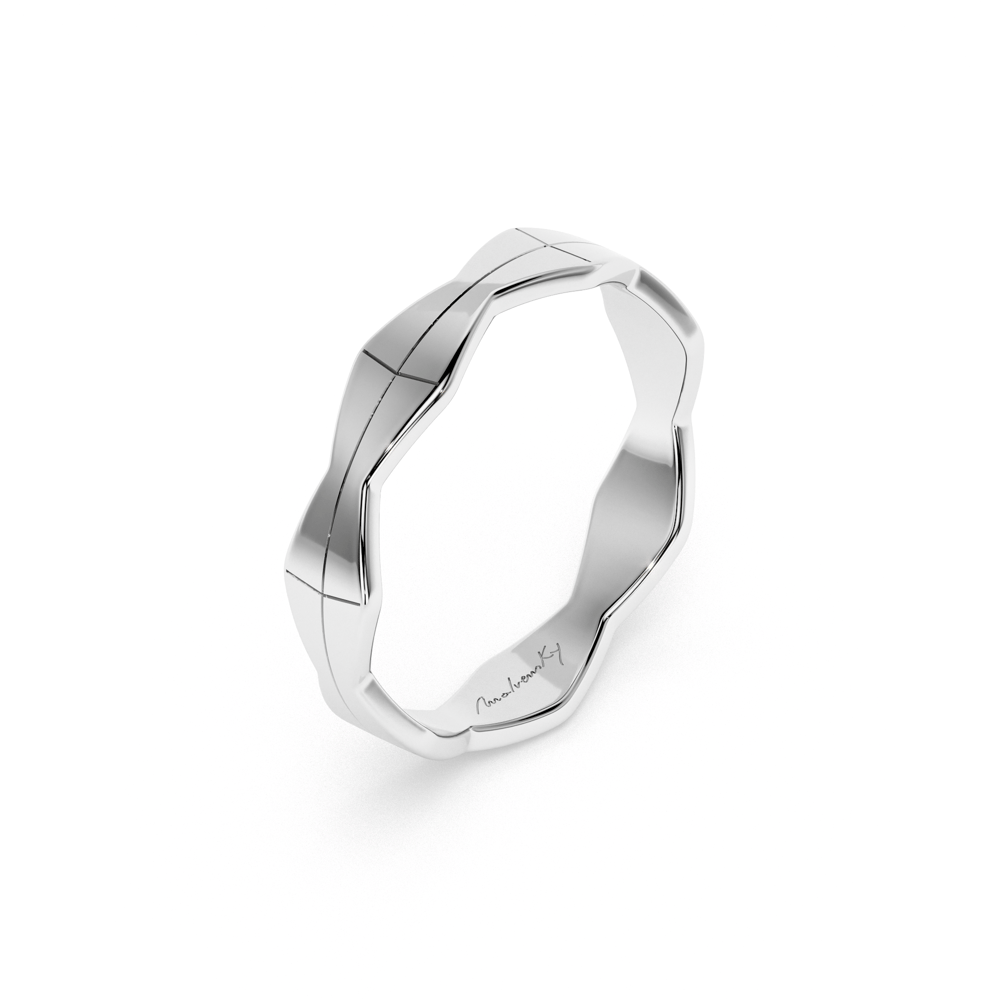 Verigheta Infinity, medie, din aur alb 14 KT