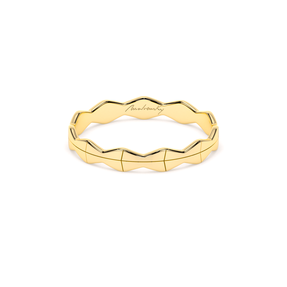14 KT yellow gold Infinity slim wedding ring