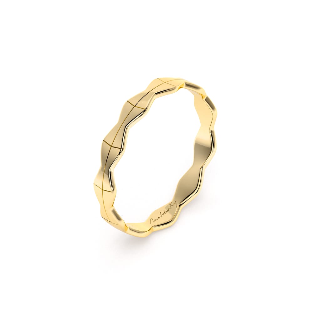 14 KT yellow gold Infinity slim wedding ring