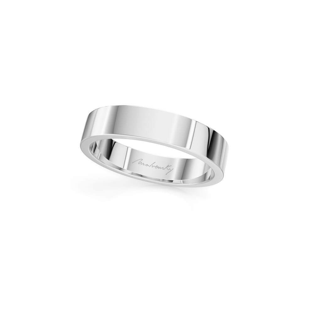 14 KT white gold Passion wide wedding ring