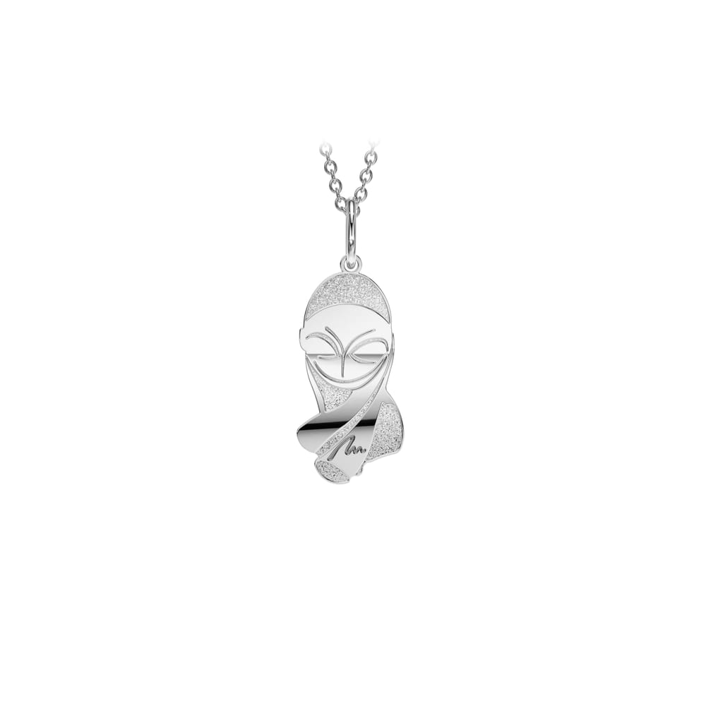 14 KT white gold Mademoiselle Pogany pendant