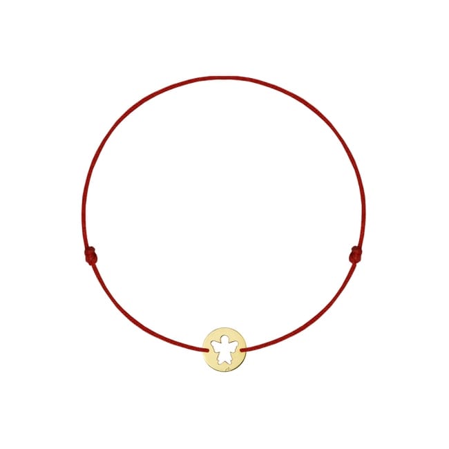 14 KT yellow gold Baby Angel bracelet on string