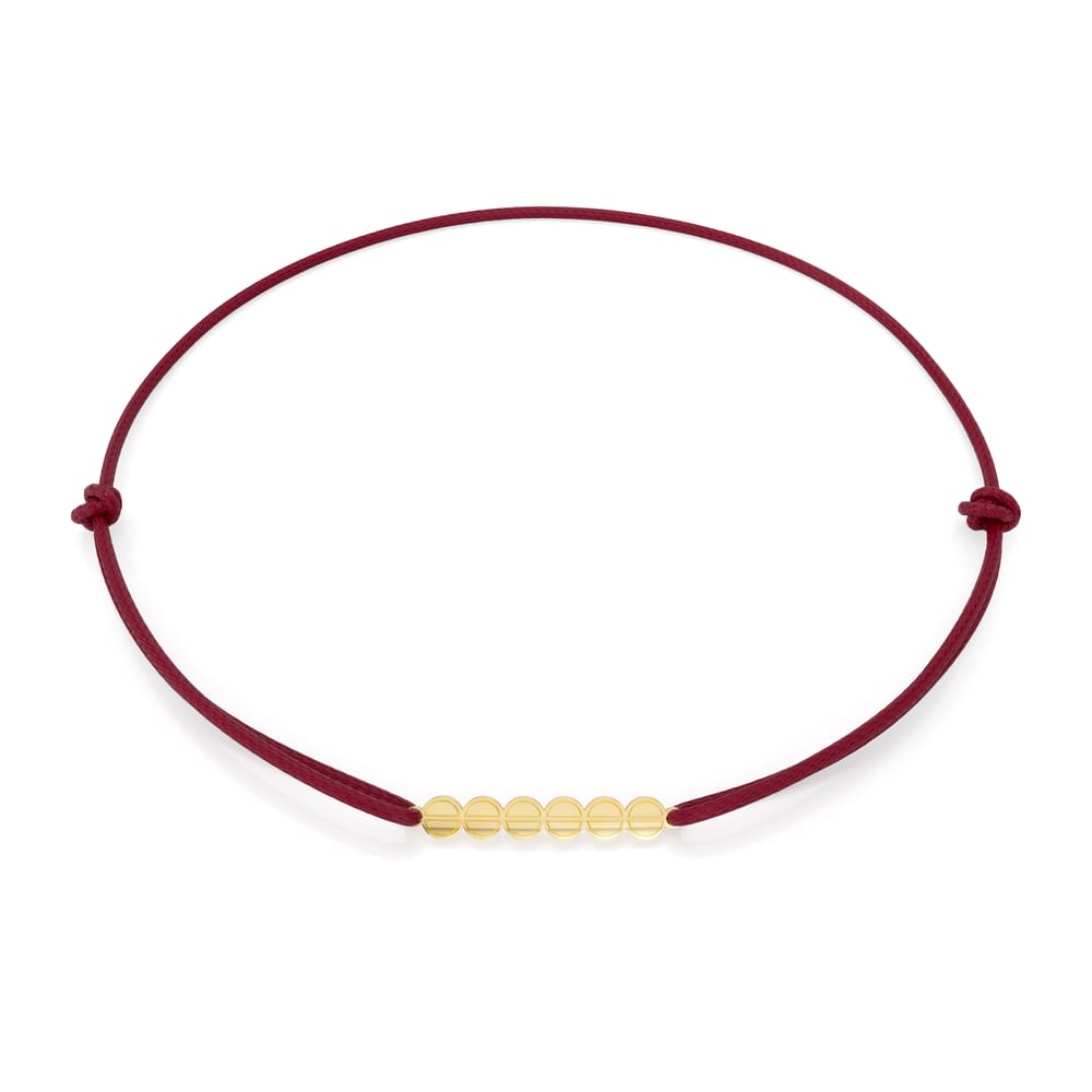 Bratara pe snur cu pandantiv The Embrace, din aur galben 14 KT