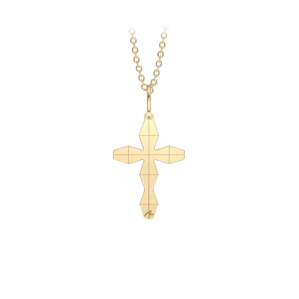 14 KT yellow gold Infinity M Cross pendant