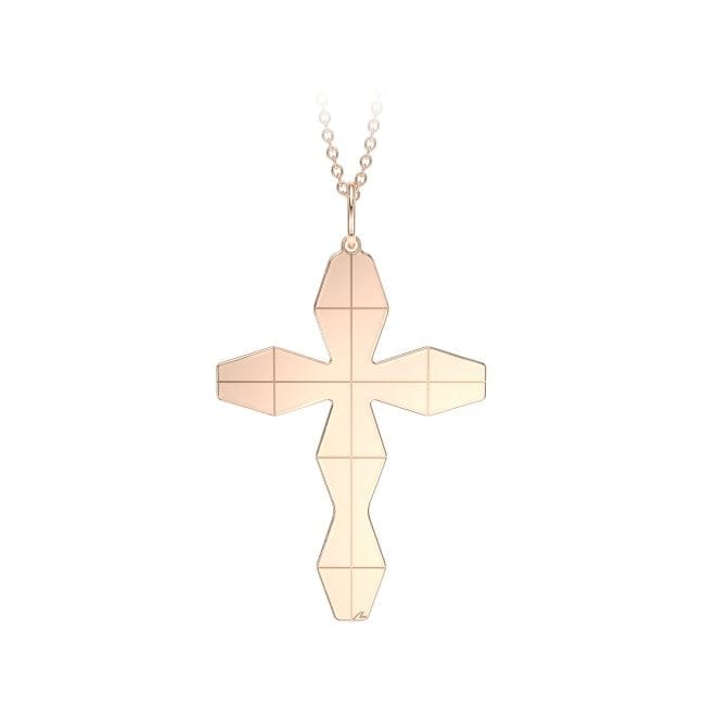 Pandantiv pe snur Cruce Infinity L, din aur roz 14 KT