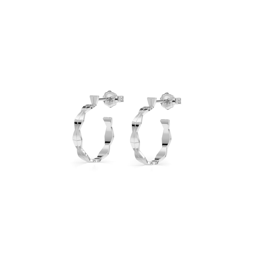Cercei creole Infinity S, din aur alb 14 KT