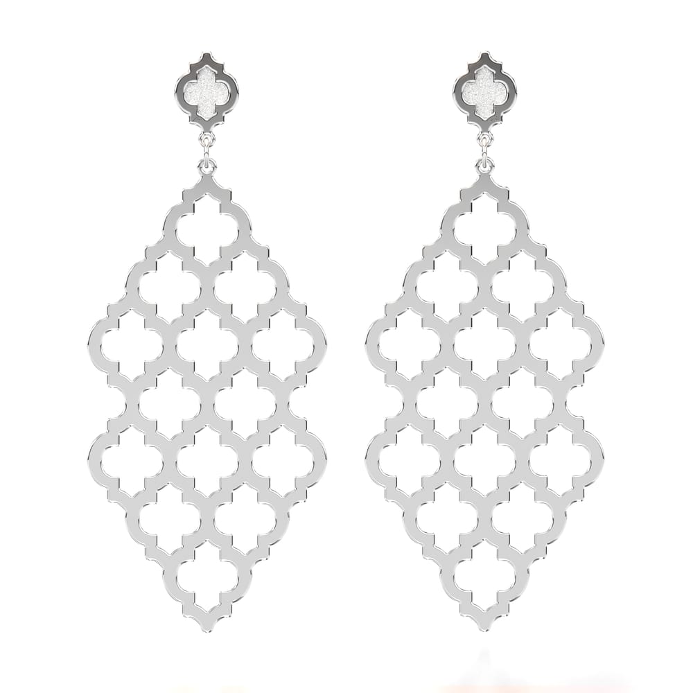 Cercei Yasmina L, din aur alb 14 KT