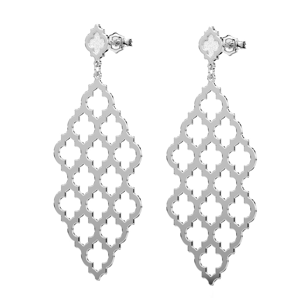 Cercei Yasmina L, din aur alb 14 KT