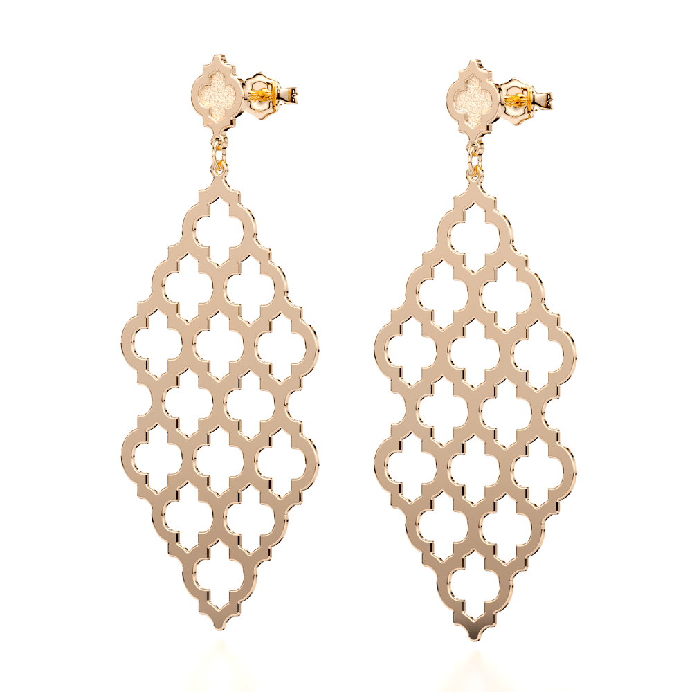 Cercei Yasmina L, din aur roz 14 KT