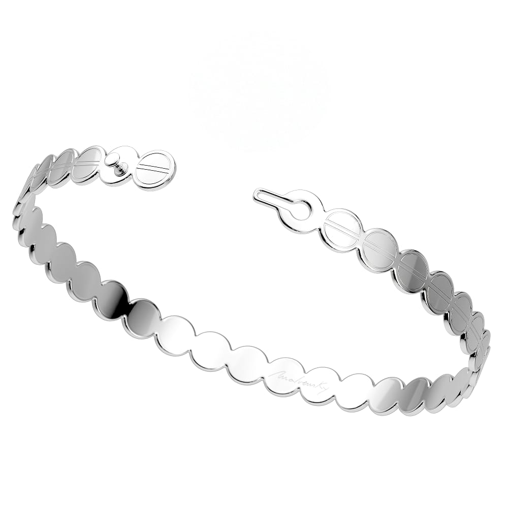 Bratara fixa The Embrace, din aur alb 14 KT