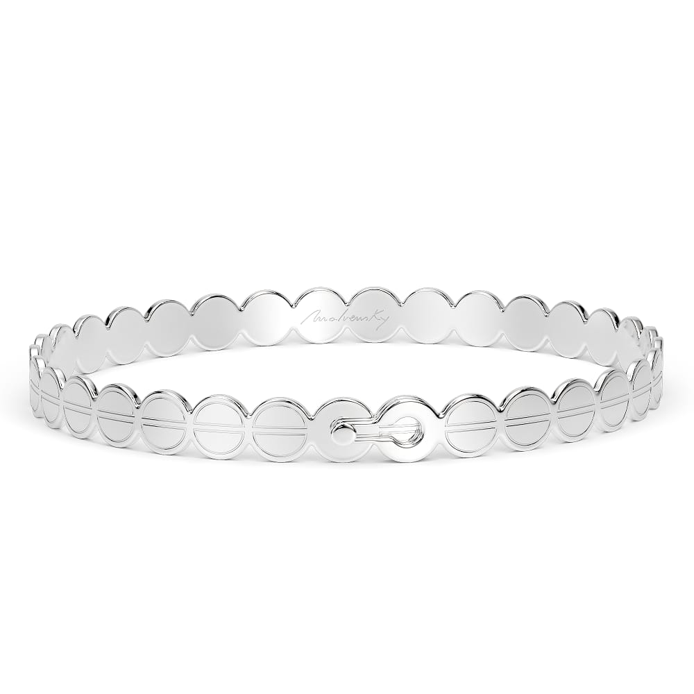 Bratara fixa The Embrace, din aur alb 14 KT