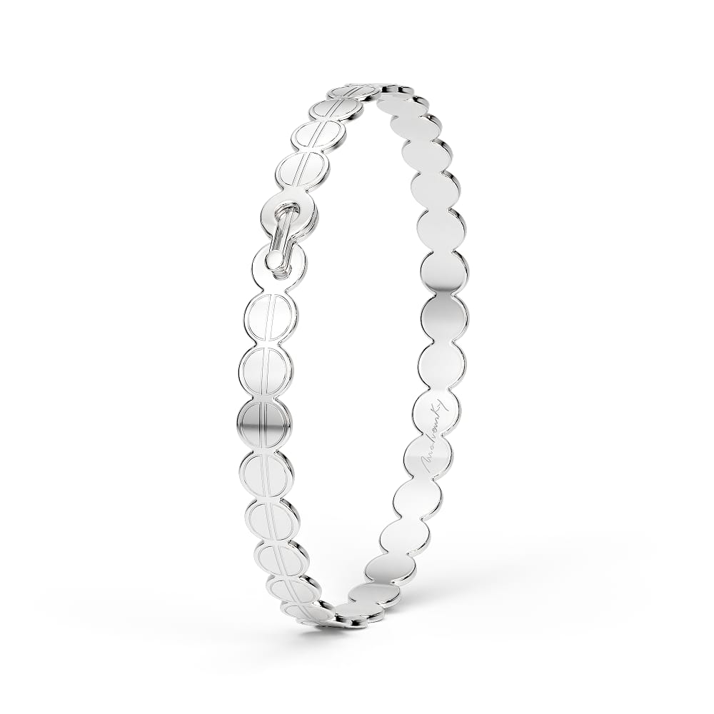 Bratara fixa The Embrace, din aur alb 14 KT