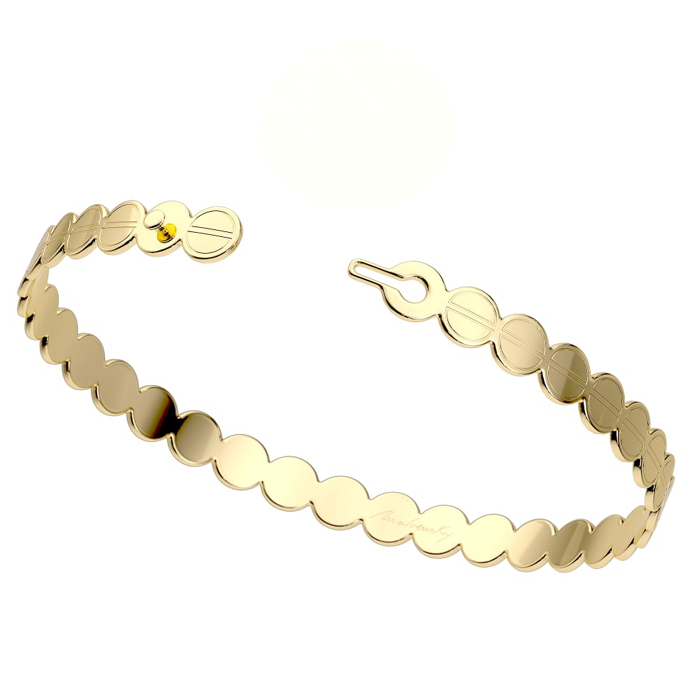 Bratara fixa The Embrace, din aur galben 14 KT