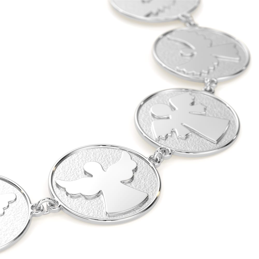 Bratara lant cu cei 7 Arhangheli, din aur alb 14 KT