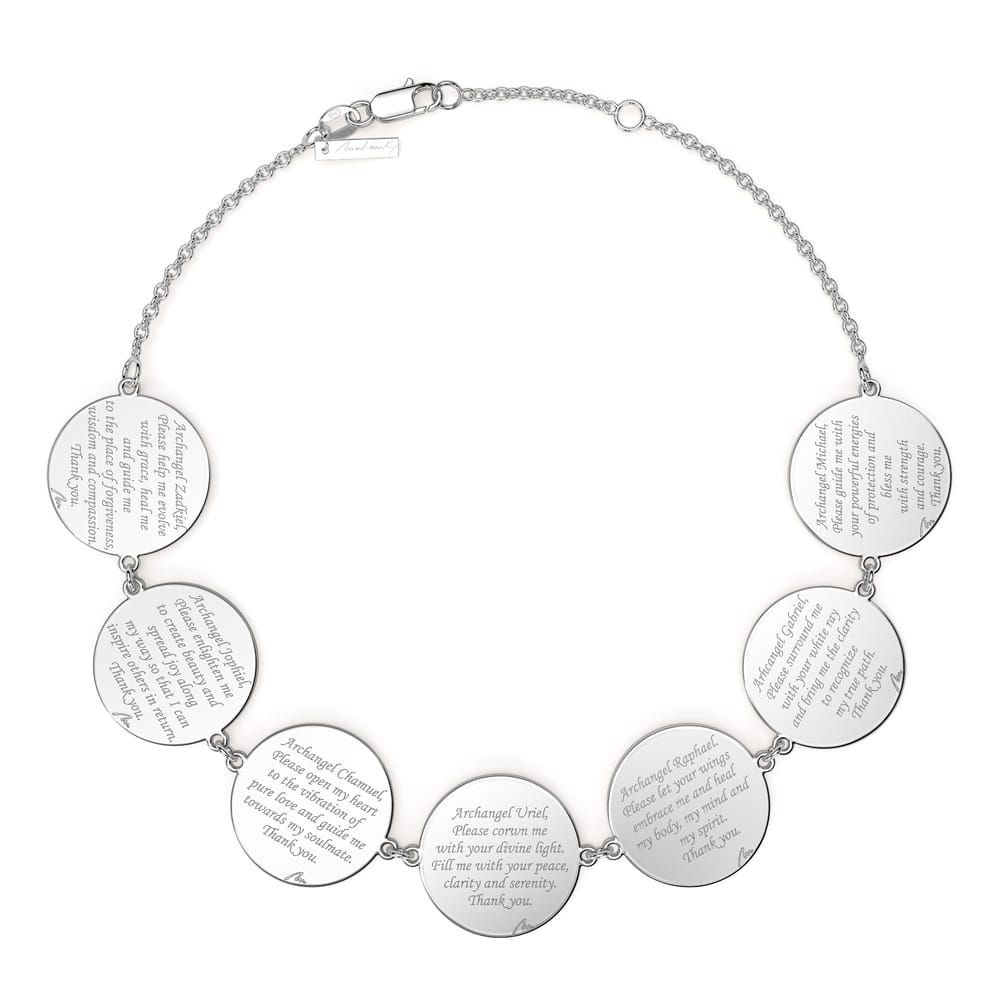 Bratara lant cu cei 7 Arhangheli, din aur alb 14 KT