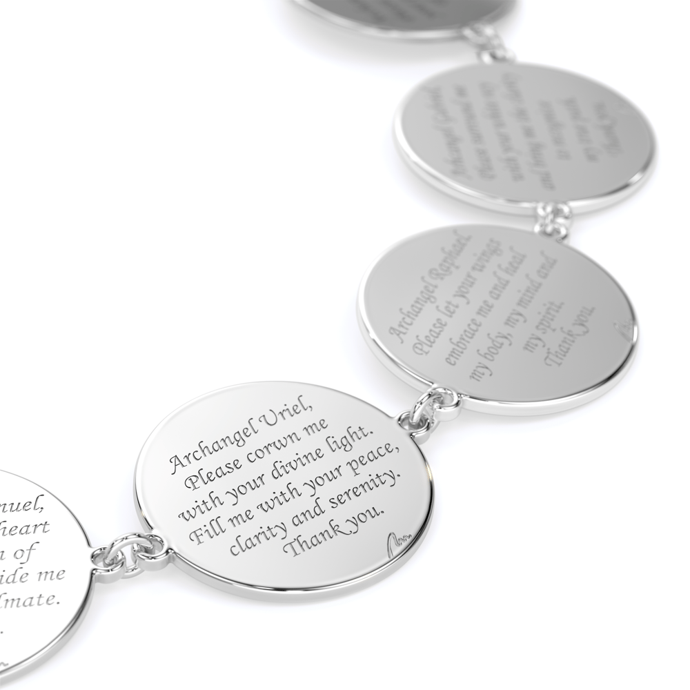 Bratara lant cu cei 7 Arhangheli, din aur alb 14 KT