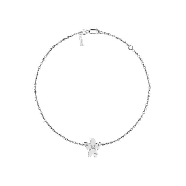14 KT white gold Angel chain bracelet with white diamond