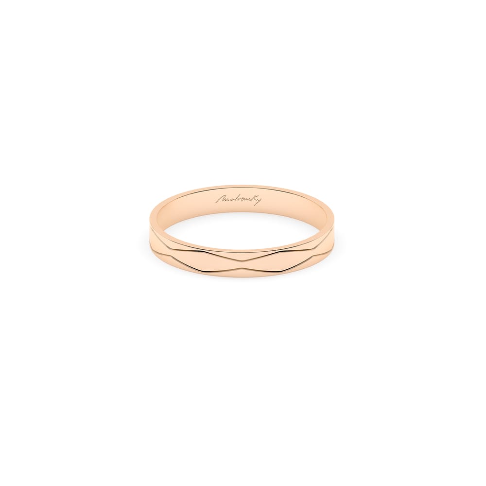 14 KT rose gold Graphic Infinity slim wedding ring