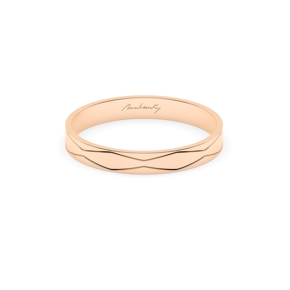 14 KT rose gold Graphic Infinity slim wedding ring