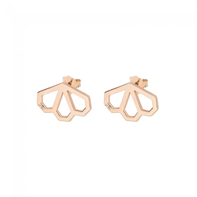 Cercei Monte Carlo cu 3 petale, din aur roz 14 KT