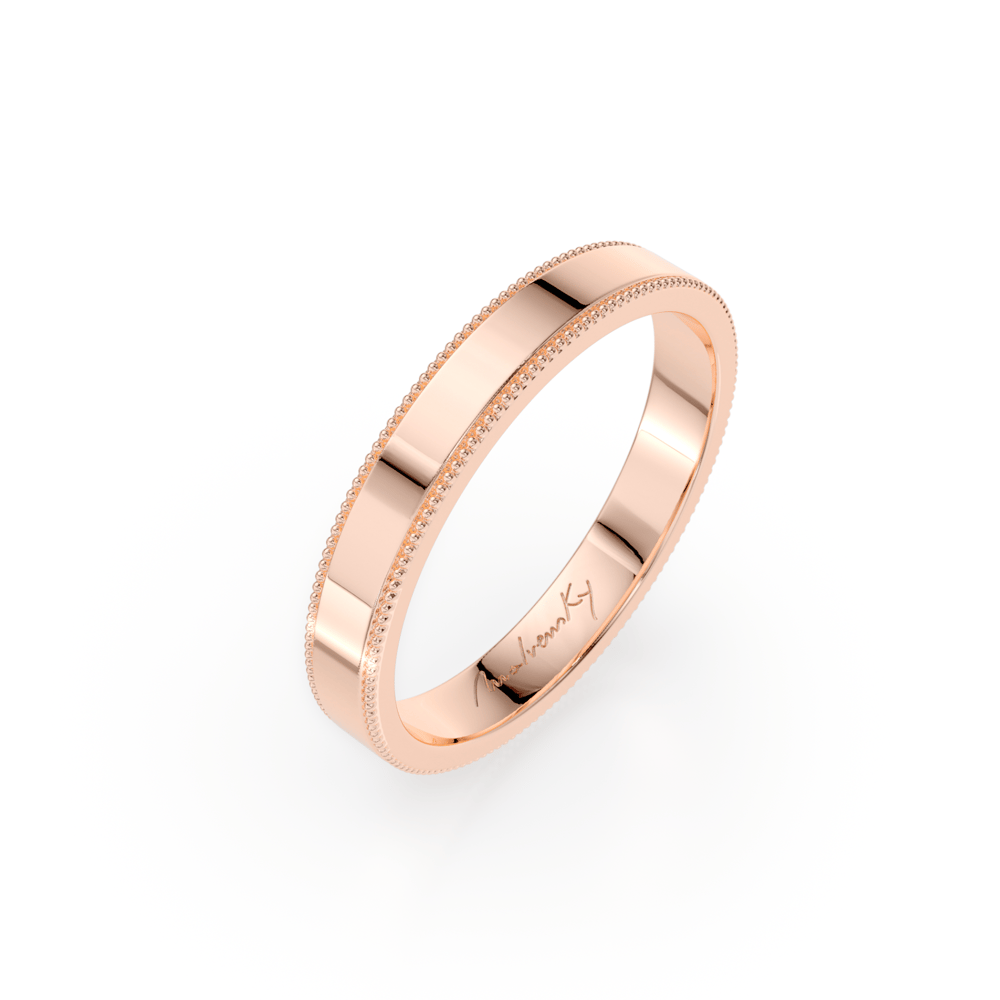 14 KT rose gold Forever medium wedding ring