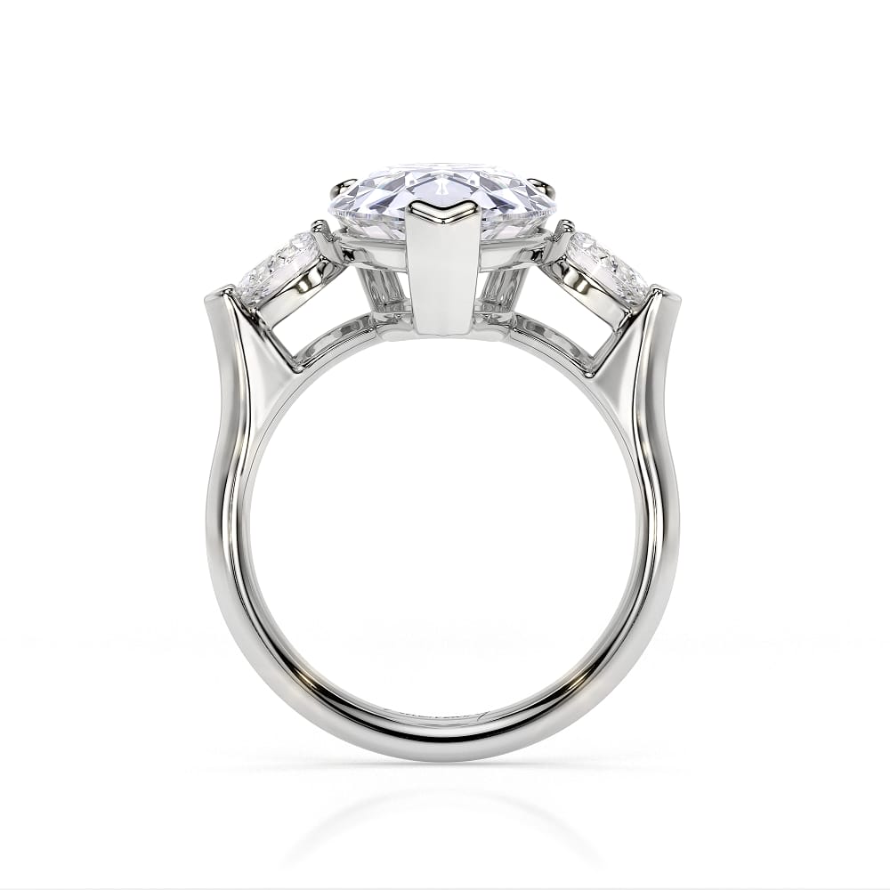 Inel de Logodna Trilogy Aur Alb 18 KT Pear Cut 5.75 CT