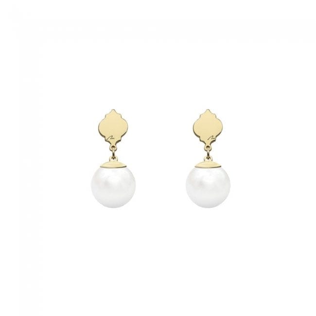 Cercei Pearls of Orient cu perle de 10 mm, din aur galben 14 KT
