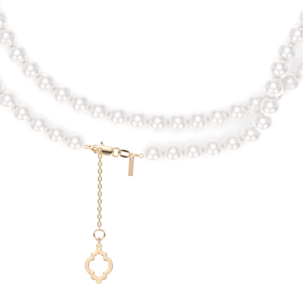 Colier cu perle de 6 mm din aur galben 14 KT, Selma