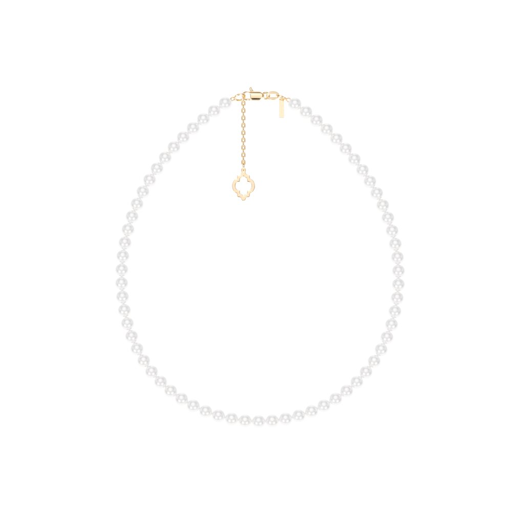 Colier cu perle de 6 mm din aur galben 14 KT, Selma