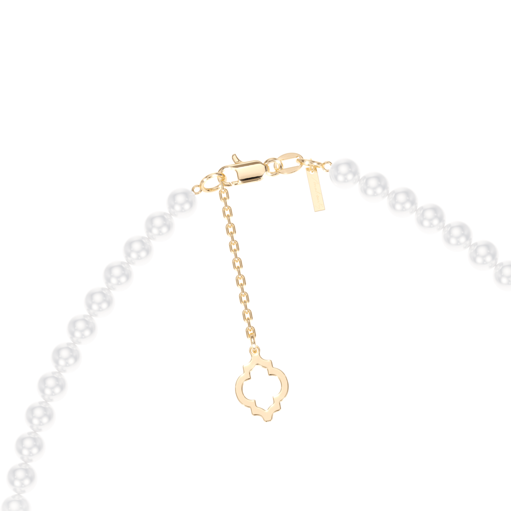 Colier cu perle de 6 mm din aur galben 14 KT, Selma
