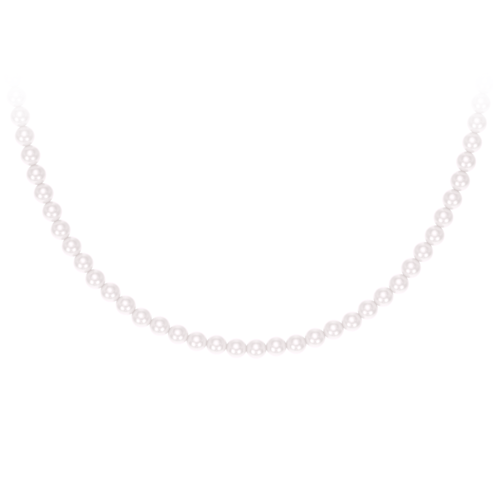 14 KT yellow gold 80 cm 6 mm pearls necklace
