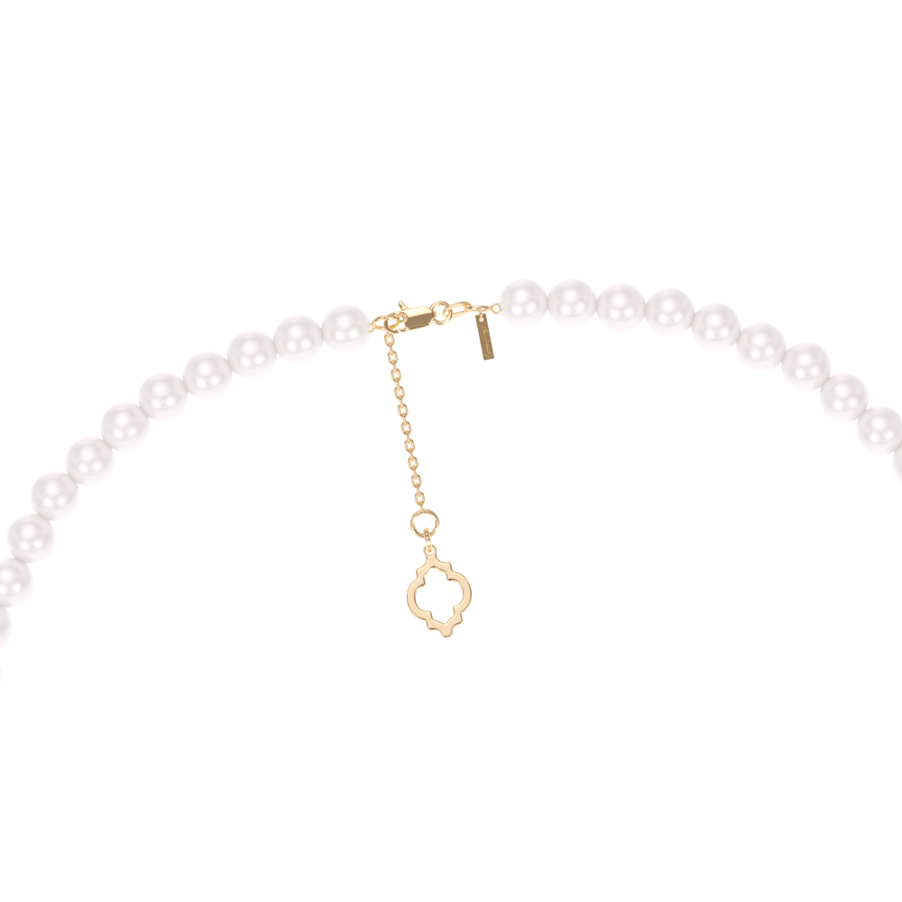 14 KT yellow gold 80 cm 6 mm pearls necklace