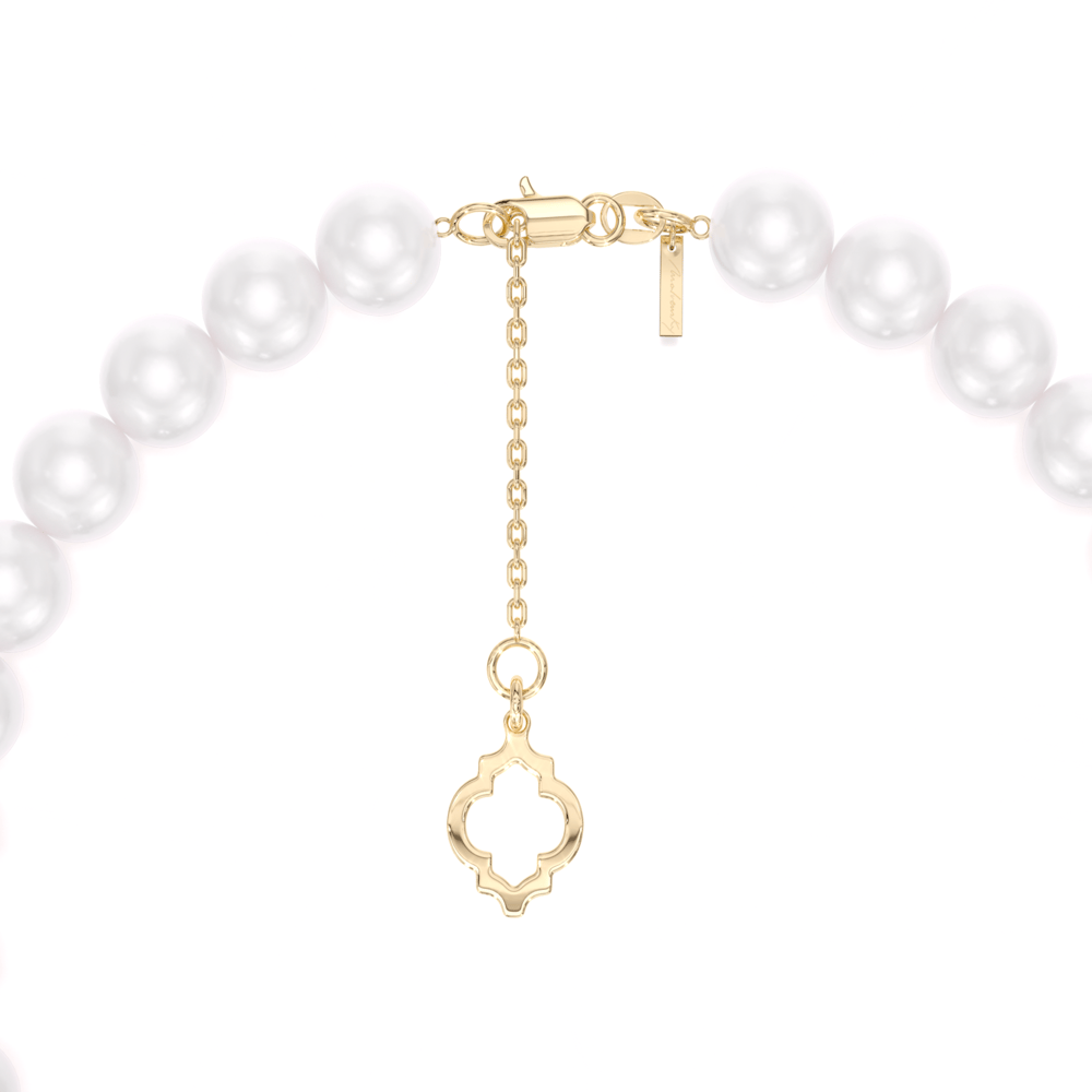 Bratara Amina cu perle de 6 mm, din aur galben 14 KT