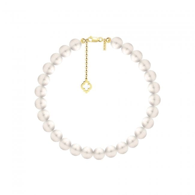 Bratara Amina cu perle de 6 mm, din aur galben 14 KT