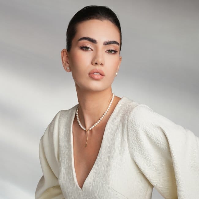 14 KT rose gold 6 mm pearls Selma necklace