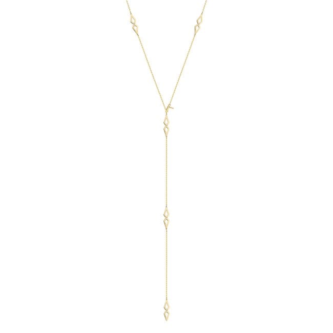 Colier Grace cu 7 petale, cu diamante albe, din aur galben de 14 KT