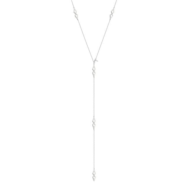 Colier Grace cu 7 petale, cu diamante albe, din aur alb 14 KT