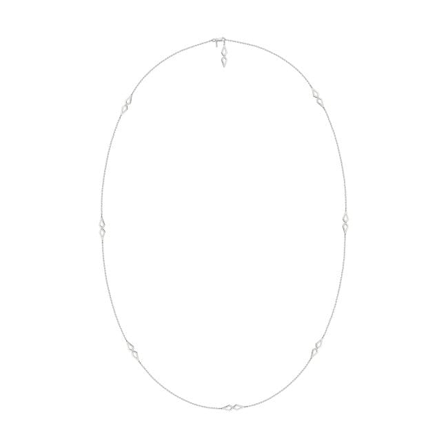 Colier Grace cu 7 petale, cu diamante albe, din aur alb 14 KT