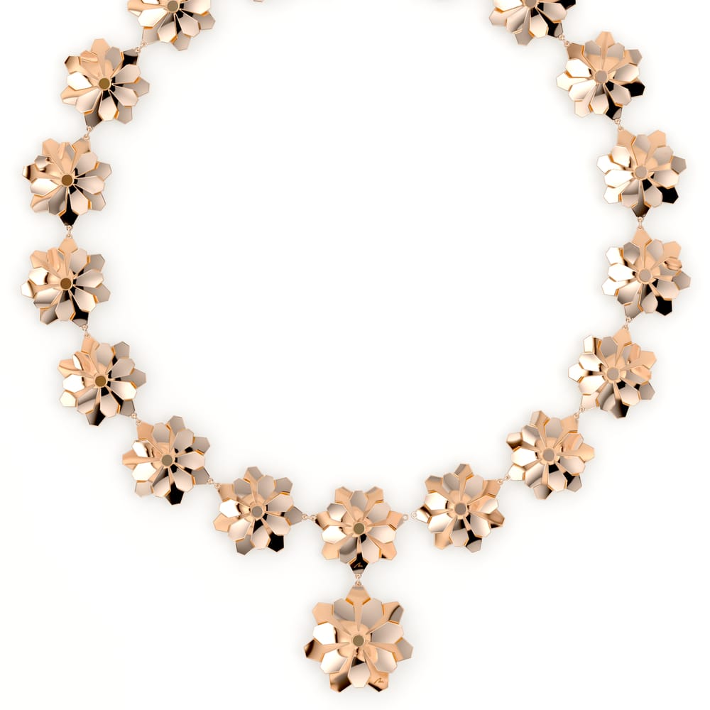 Colier aur roz floare 14 KT, Grace Flower 18 Double