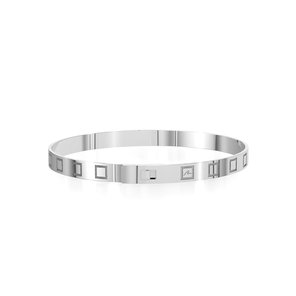 14 KT white gold Bangle King Slim bracelet