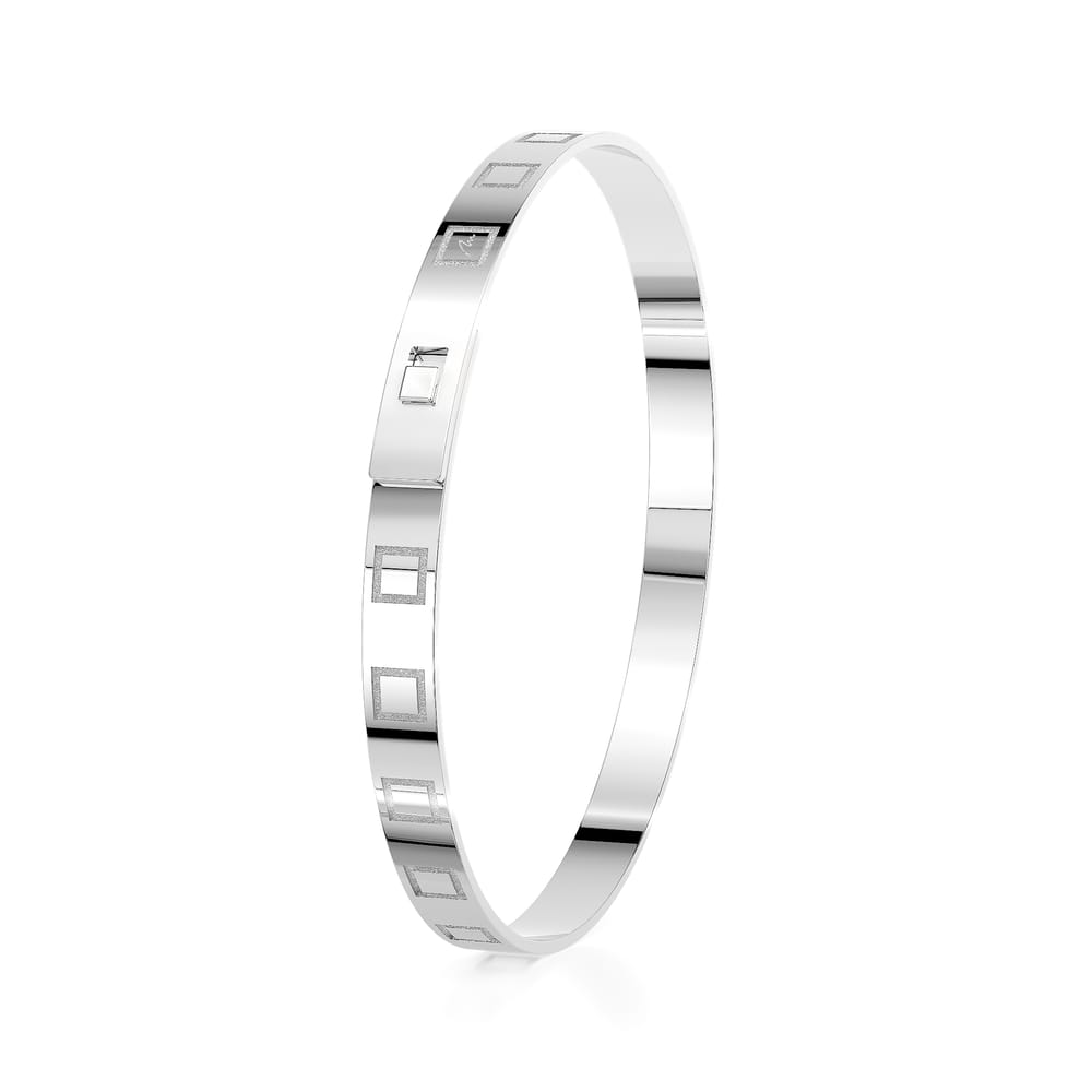 14 KT white gold Bangle King Slim bracelet