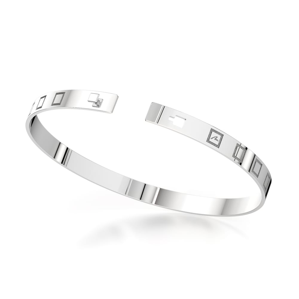 14 KT white gold Bangle King Slim bracelet