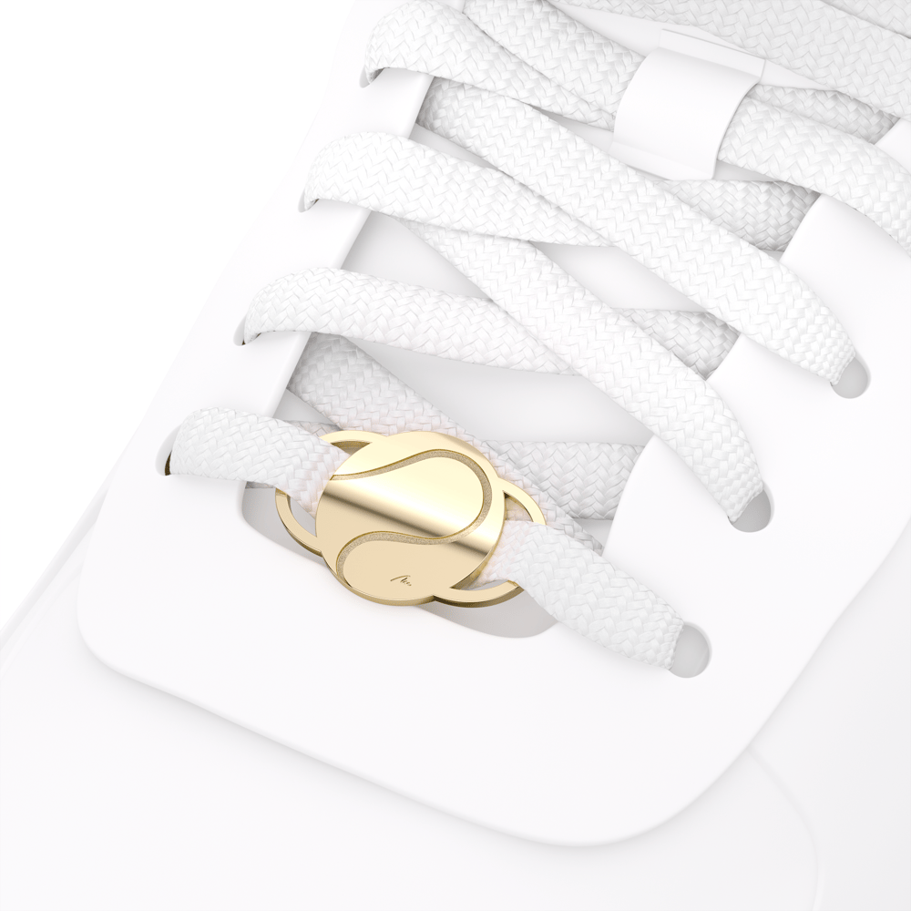 Accesoriu pentru pantof sport cu pandantiv Minge de Tenis, din alama placata cu aur galben