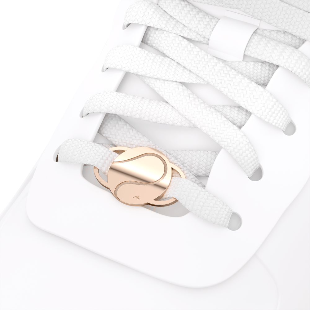Accesoriu pentru pantof sport cu pandantiv Minge de Tenis, din alama placata cu aur roz