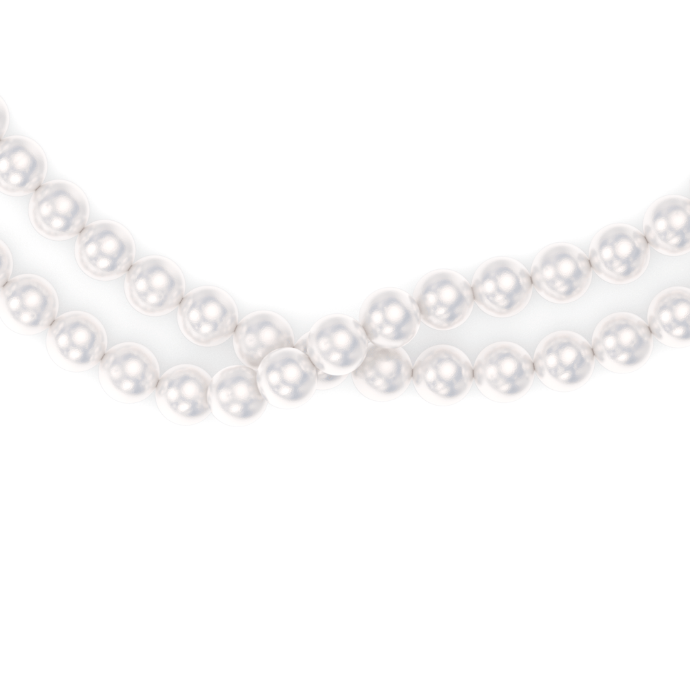 Colier 80 cm cu perle de 6 mm, din aur roz 14 KT