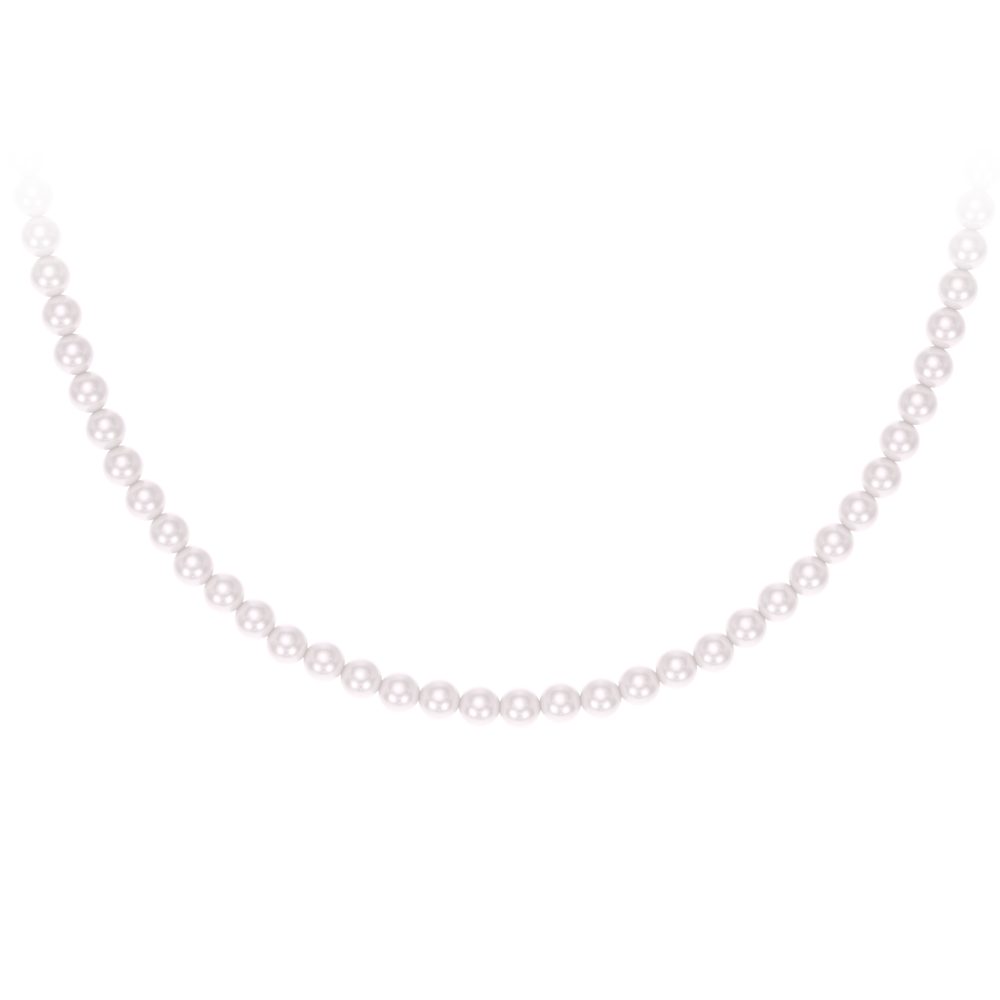 Colier 80 cm cu perle de 6 mm, din aur roz 14 KT